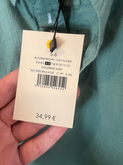 GOCCO. Camisa verde textura. T 5-6 años