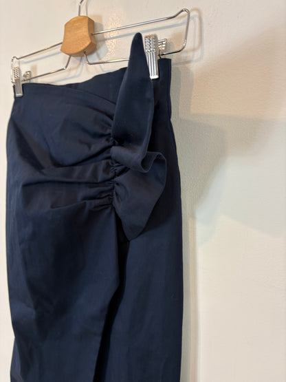 SILVIA TCHERASSI. Falda midi azul volante. T S