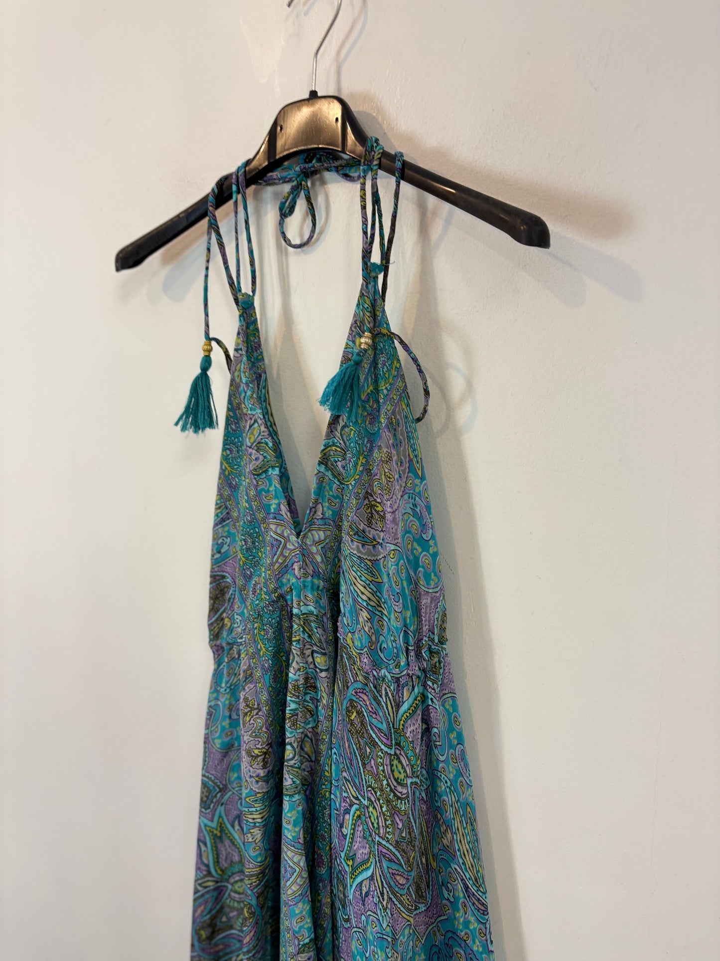 GOVIND. Vestido corto de seda estampado