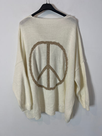 OTHERS. Beige sweater with back detail. TM/L