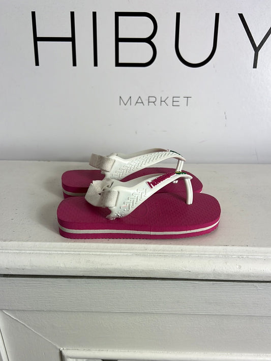HAVAIANAS. Chanclas rosa y blanca. T 20