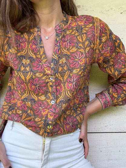 MAISON HOTEL. Blusa estampada algodón. T S