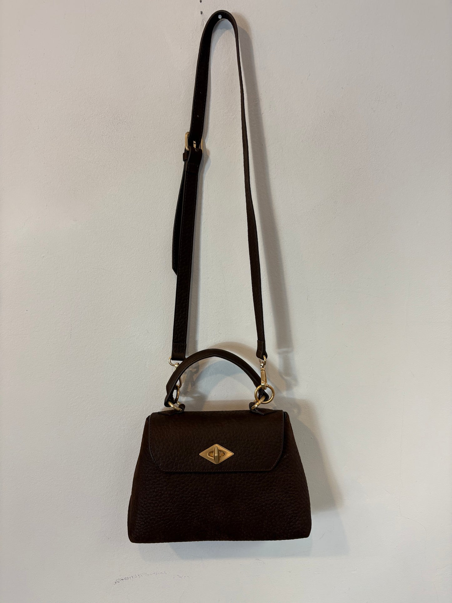 BALLANTYNE. Bolso doble asa marrón piel