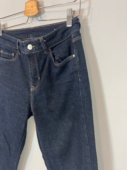 MASSIMO DUTTI. Denim recto azul oscuro. T 36