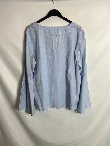 ZARA. Blusa rayas mangas acampadas . T L