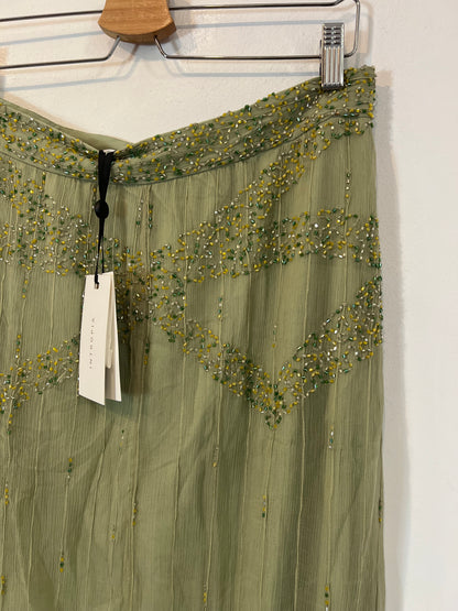 INTROPIA. falda verde abalorios T.42