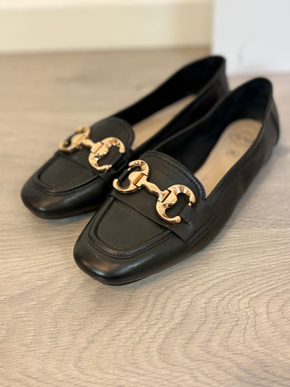 TOP3 SHOES. Mocasín piel negro. T 38