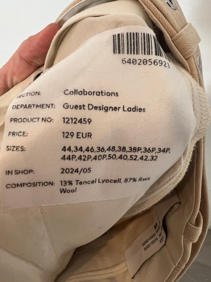 H&amp;M x Rockh. Flowy beige trousers with slits. Size 34