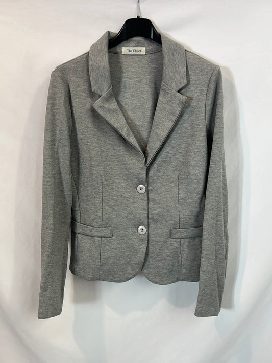 THE CLOSET. Tm fitted gray blazer