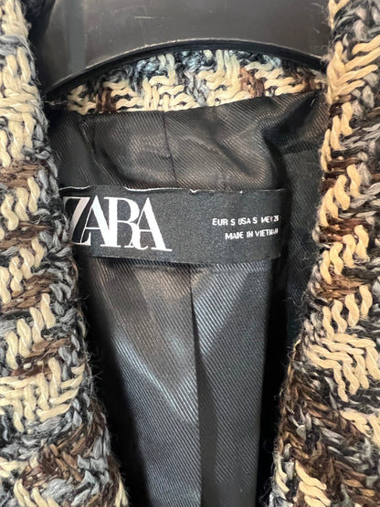 ZARA. Blazer tweed pata de gallo. T S