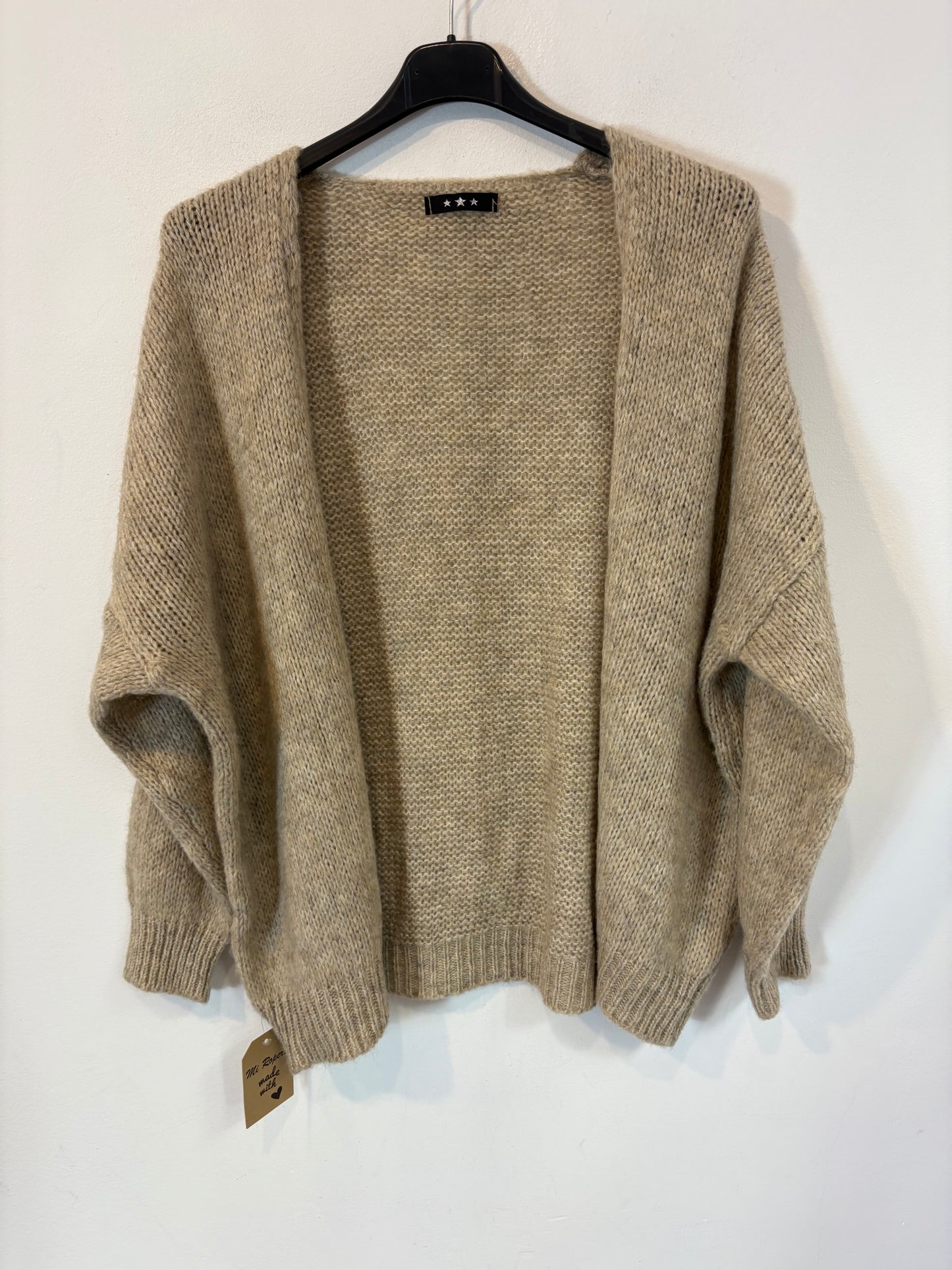 OTHERS. Mottled beige knit jacket. TS/M