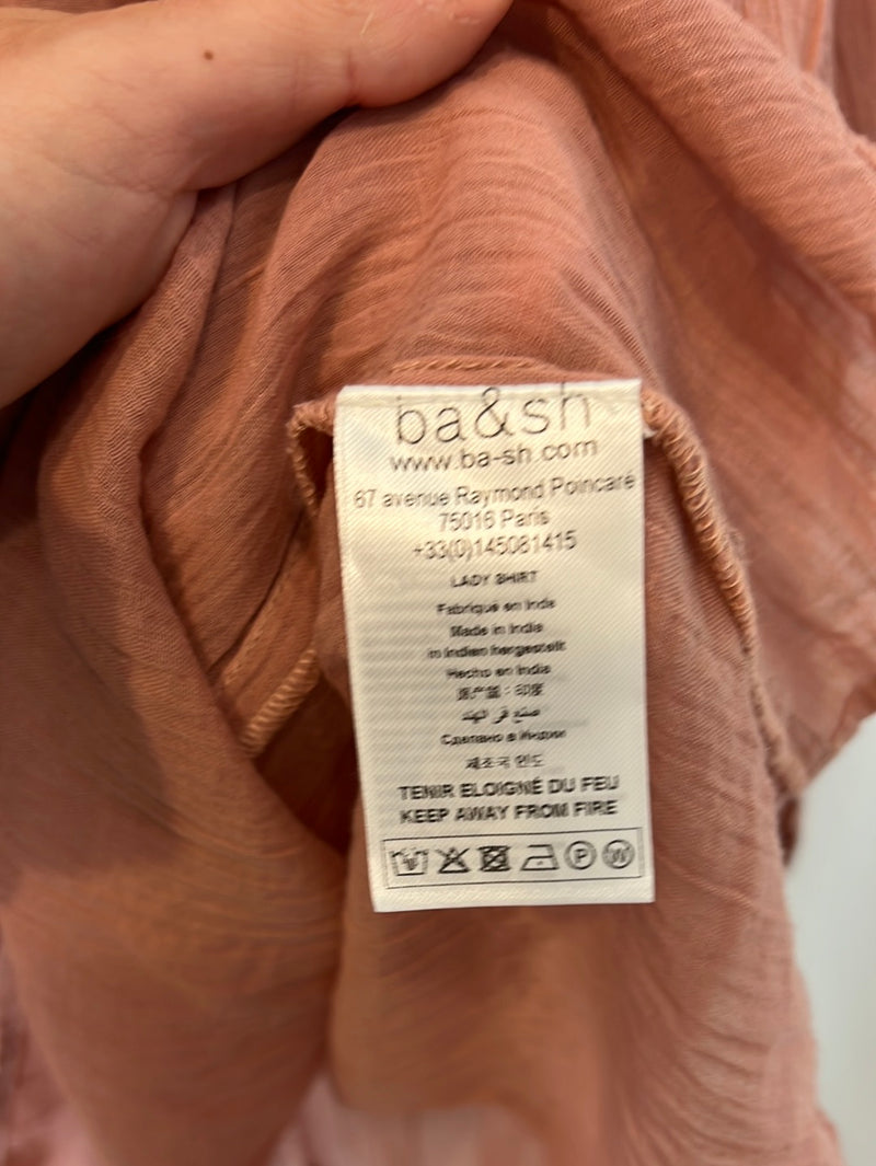 BA&SH. Blusa rosa palo algodón. T 0 (XS)