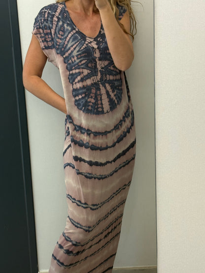 RAQUEL ALLEGRA. Vestido maxi algodón tie dye