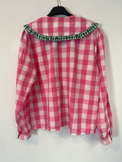 BANDITS Á LA CRÊME. Blusa cuadros detalle cuello. T M