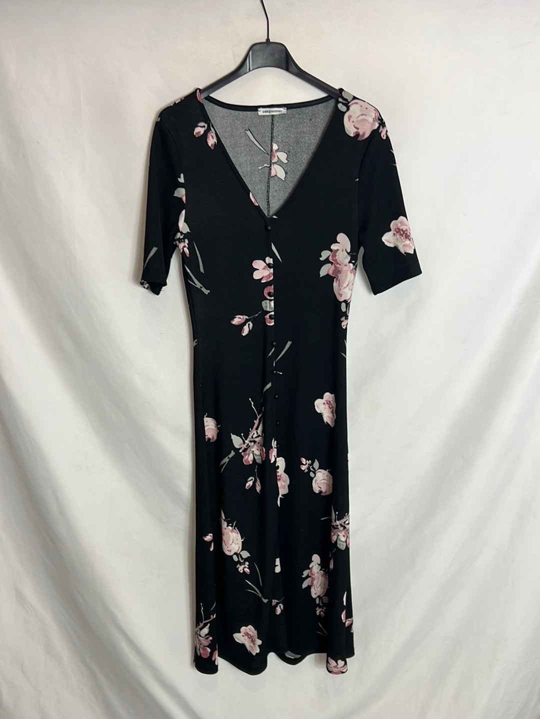 CELOPWOMAN. Black floral dress Your(s)