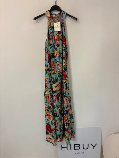 LUNA LLENA. Vestido halter flores