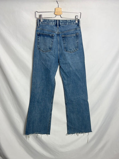 MANGO. Denim pata ancha abotonado. T 34