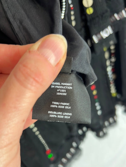 ISABEL MARANT. Falda seda lentejuelas. T 38