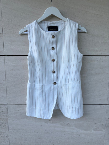 MASSIMO DUTTI. Chaleco mezcla rayas