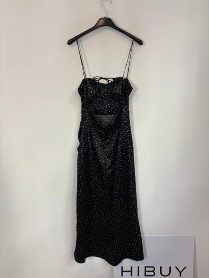 ZARA. Vestido largo satinado lunares