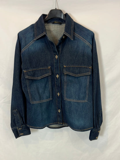 MASSIMO DUTTI. Denim shirt with pockets. TS