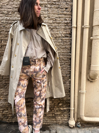 ISABEL MARANT. Denim estampado bolsillos. T 38