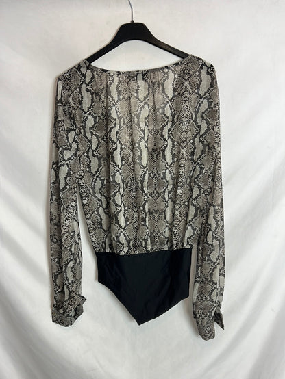ZARA. body cruzado animal print T.s