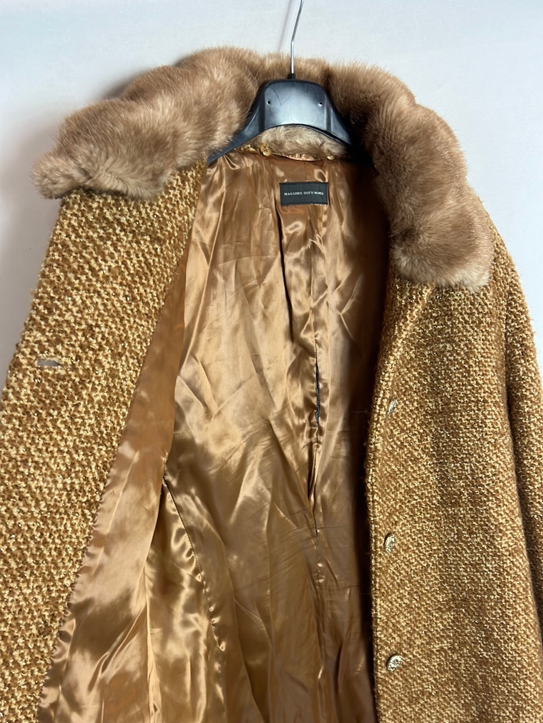 MASSIMO DUTTI. Abrigo jaspeado camel T.u(S) TARA