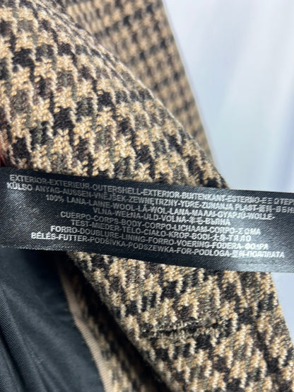 MASSIMO DUTTI. Abrigo pata de gallo lana. T38