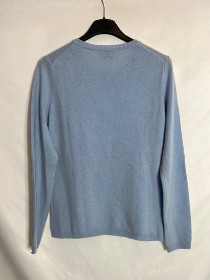 EL CORTE INGLÉS. Jersey azul claro cashmere. T 36