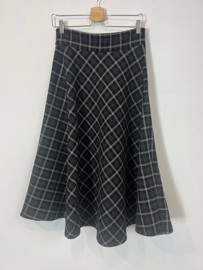 ZARA. Falda midi cuadros vuelo. T S