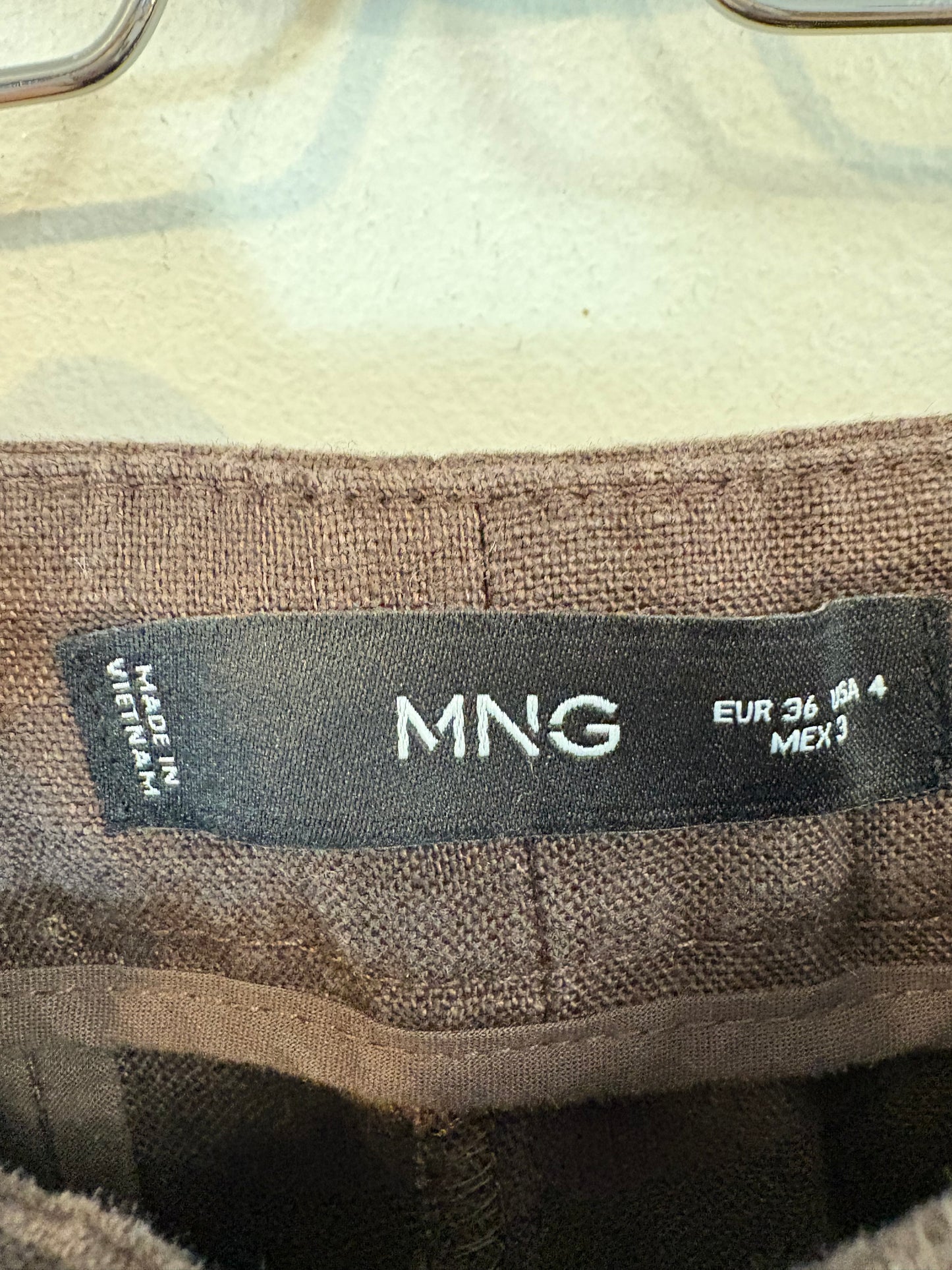 MANGO.  Traje de chaqueta lino marrón
