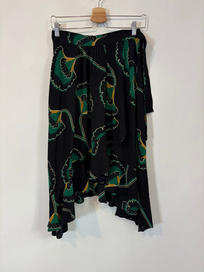 BA&Sh. Falda larga fluida estampada