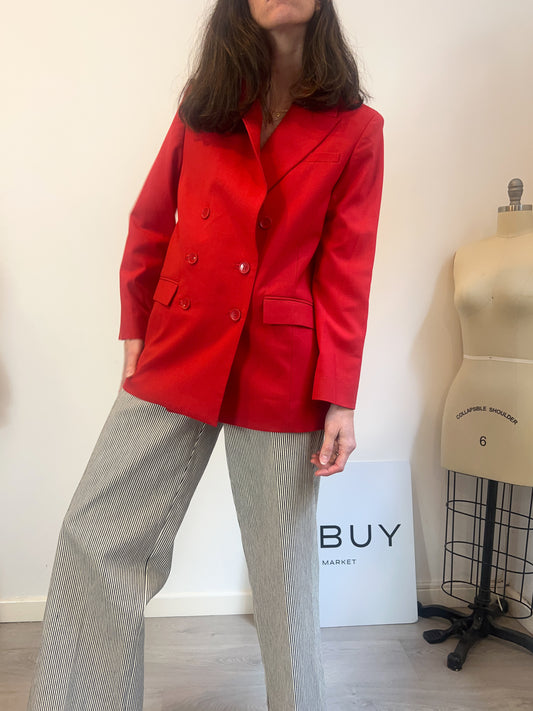 &amp;OTHER STORIES. Red double-breasted blazer with wool S 36