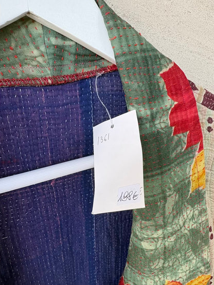 Chaqueta India  textura bordados Kantha
