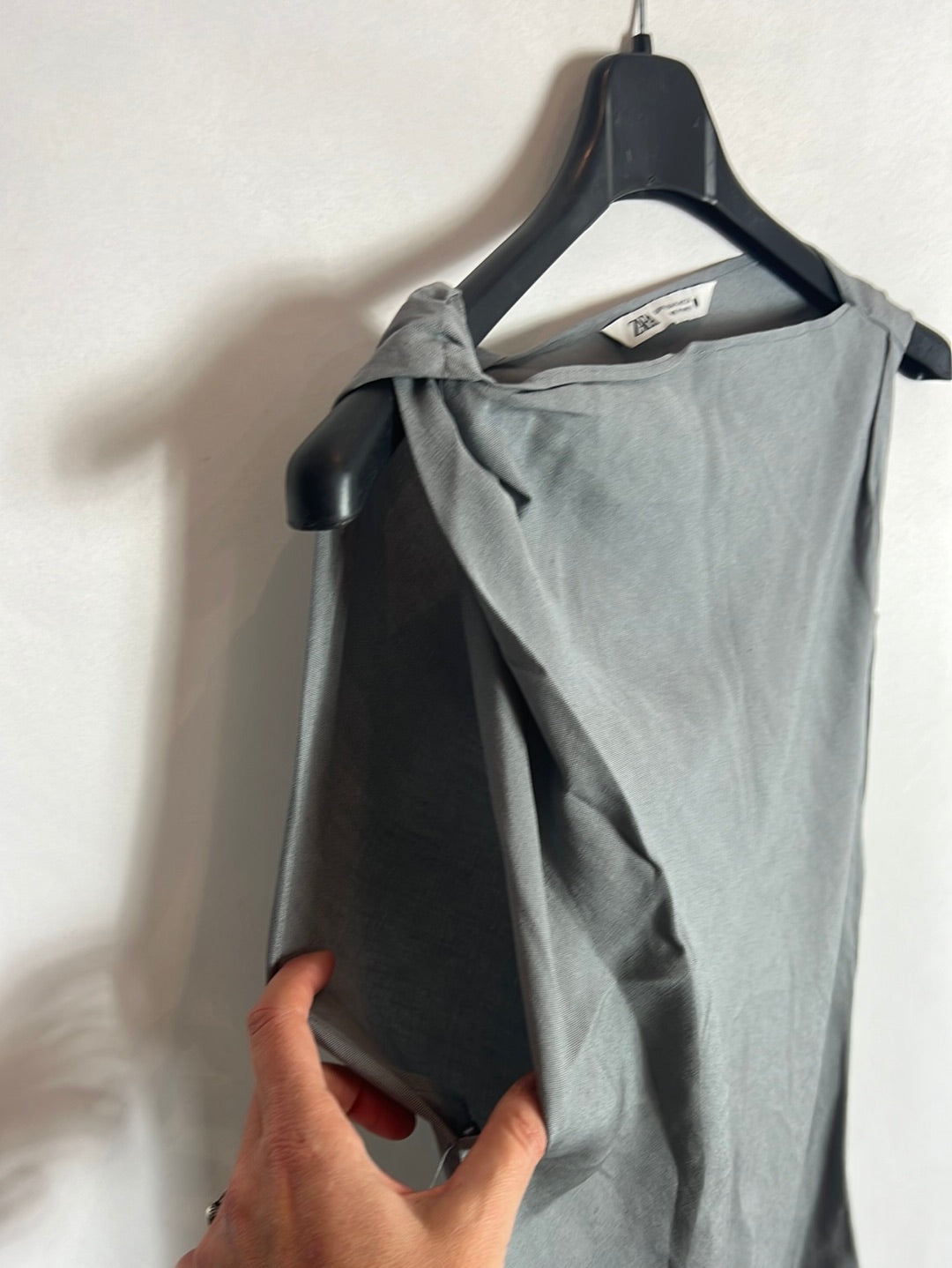 Zara Midi Dress Zara Gray Dress Grey Midi Dress With Textured Size XS