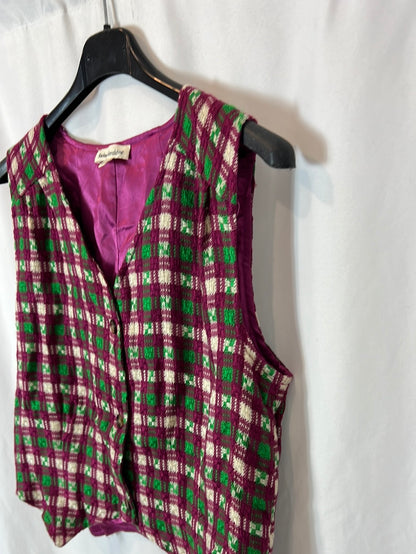 SAINT GERALDINE. Chaleco/top cuadros  T.s