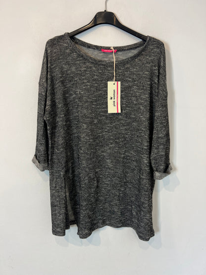 PINK WOMAN. jersey fino gris jaspeado T.l