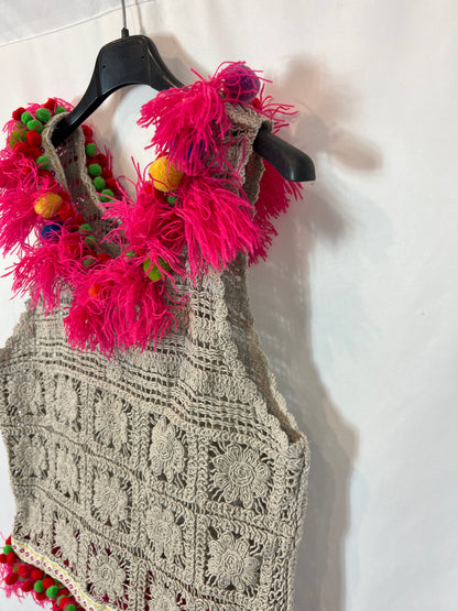 OTRAS. Top croché pompones. T S