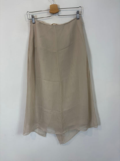 INTROPIA. Conjunto top y falda beige texturas