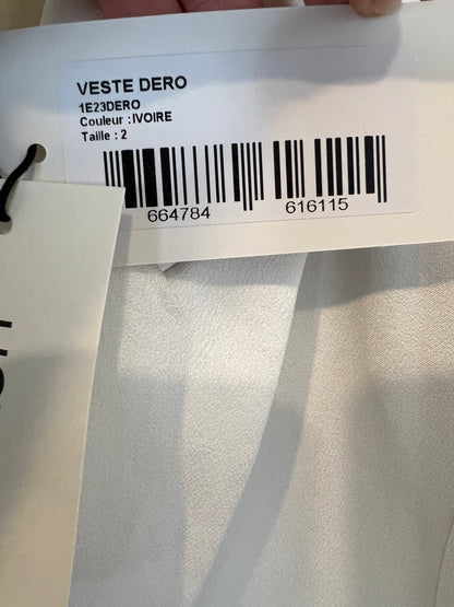 BA&amp;SH. White satin blazer T.2(m)