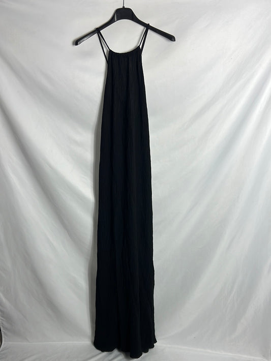 otras. Vestido largo negro textura. T S/M