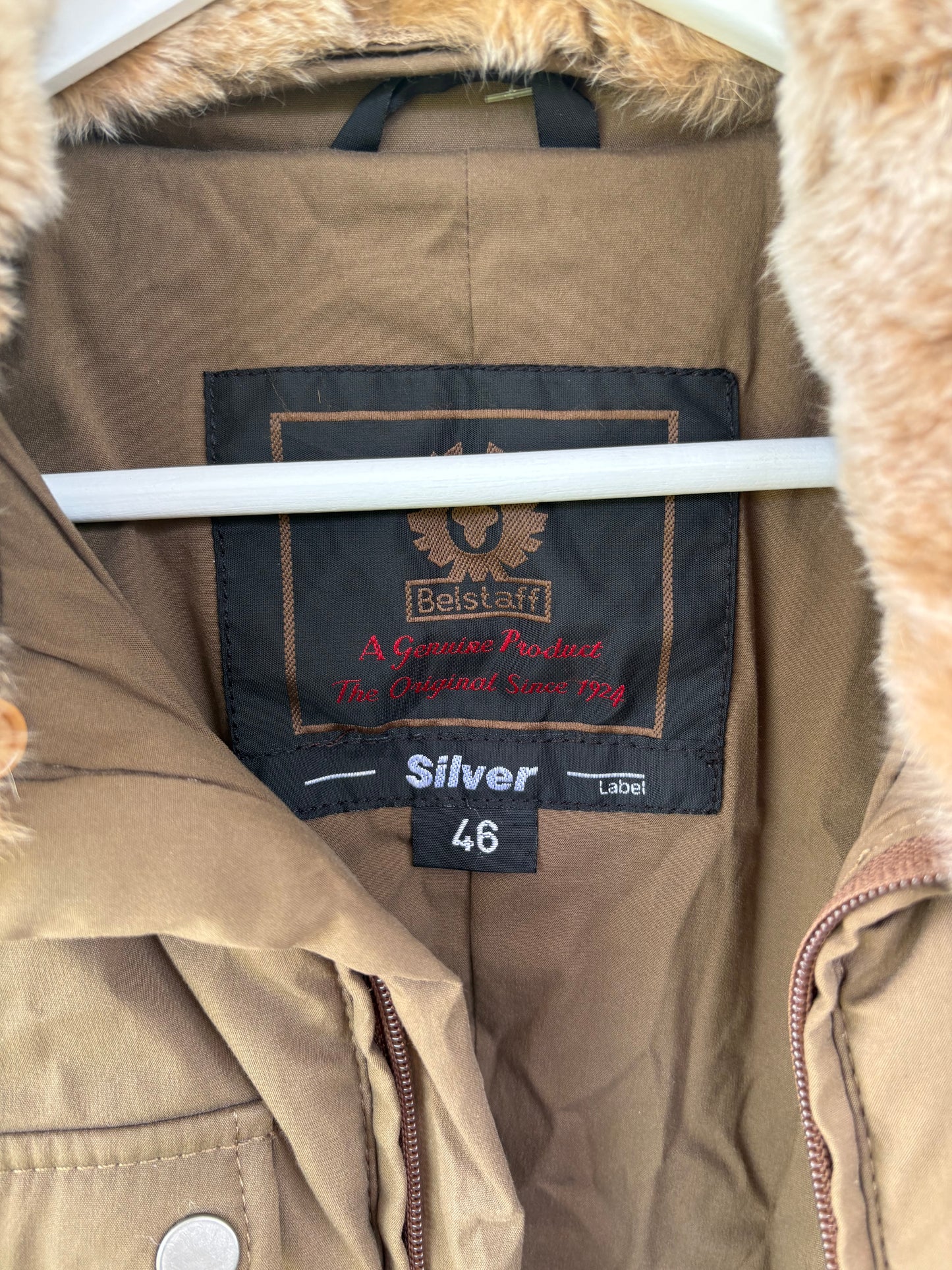 BELSTAFF. Khaki green quilted jacket with pockets. TM