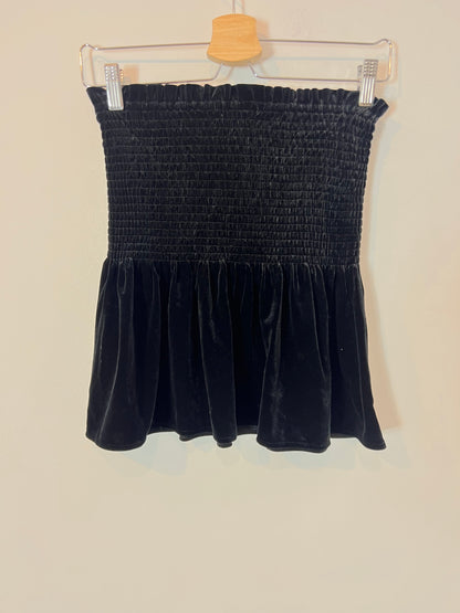 ZARA. Top/falda negra terciopelo. T S