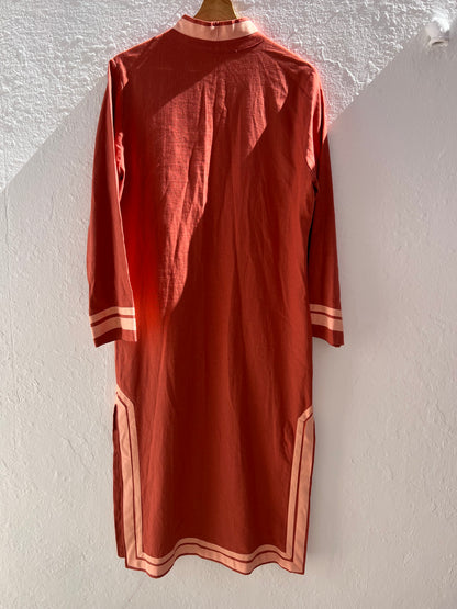 JUAN AVELLANEDA BY SEE IUO. Vestido teja lino T.m