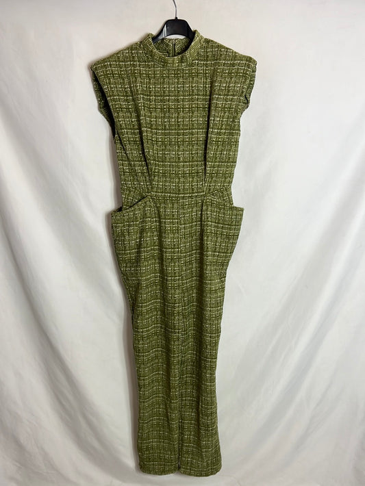 OTHER. Green mottled textured jumpsuit. TM