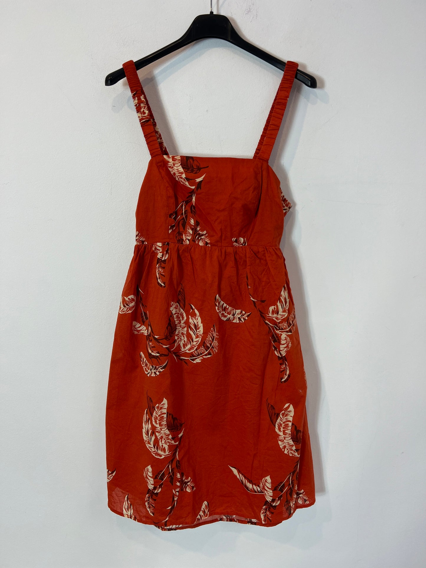 MANGO. Vestido corto hojas T.s