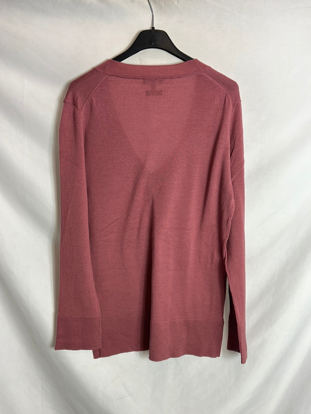 MASSIMO DUTTI . Jersey lana Merino rosa oscuro. T L