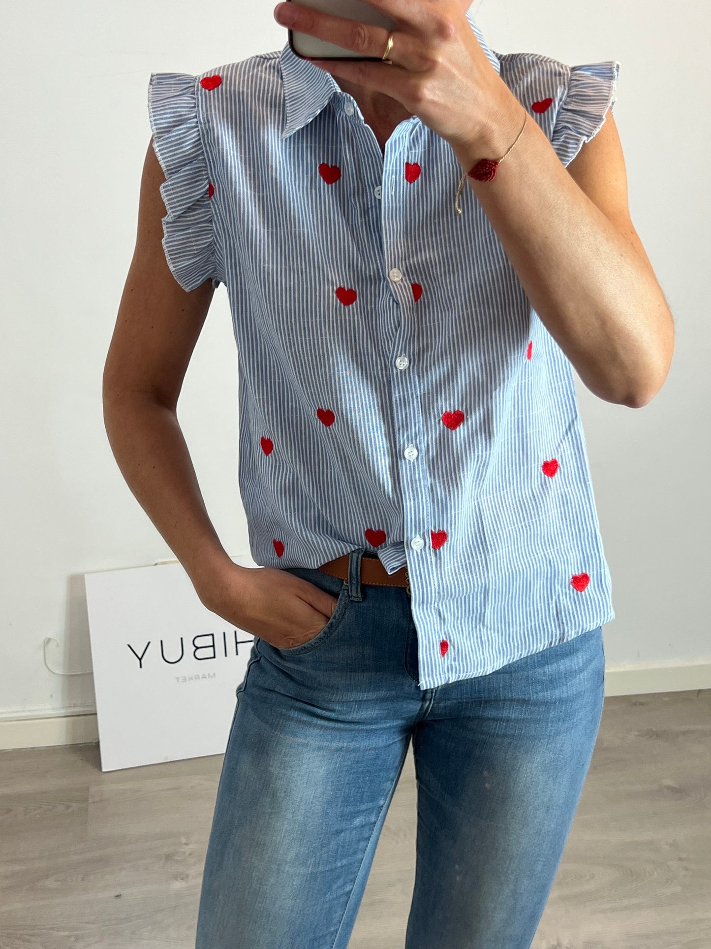 CARLOTA&CO. Blusa rayas corazones T.m/l