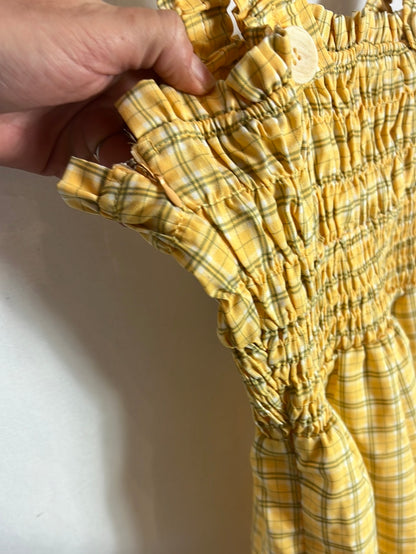 FASHION UNION. Mono amarillo cuadros T.38